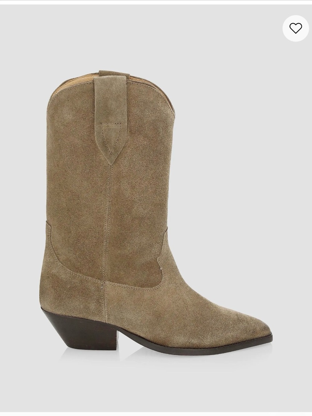 Isabel Marant Duerto Taupe Suede Western Boot Size 38 BRAND NEW